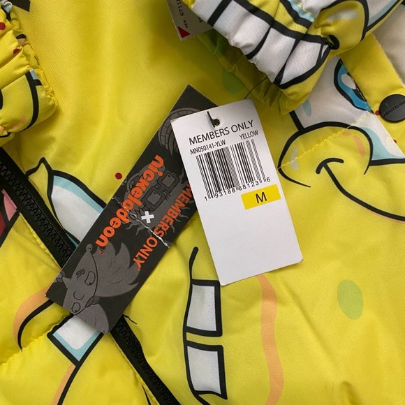 Members Only Spongebob Puffer Coat Jacket Size Brand NEW Mens Medium - Picture 12 of 13